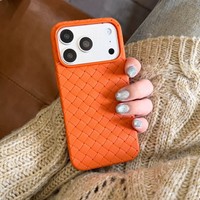 Casing HP iPhone 18 Pro Max Tekstur Anyaman Jerami dengan Jendela Kamera Besar, Disipasi Panas, Bahan TPU Lembut