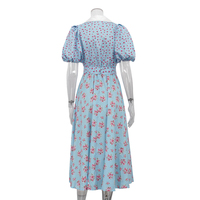 Robes longues à imprimé floral pour femmes avec ceinture et manches bouffantes boutonnées 2025 Vestidos Largos Florales Para Mujer De Fiesta Elegantes