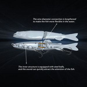 Señuelo de pesca duro, lápiz de pesca articulado OEM de fábrica, 2 secciones, cebo planeador, <span class=keywords><strong>sunfish</strong></span> - Product Image 4