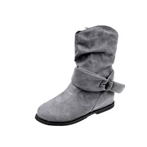 Nouvel arrivage de bottines d'hiver en daim amples pour femmes bottines à enfiler pour femmes bottines de neige grande taille avec boucle pour femmes chaussures botas pour femmes - Product Image 4