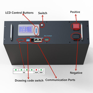 Batería de fosfato de litio de 48 V y 100 Ah, compatible con fabricantes, con soporte para 32 unidades en paralelo, paquete de baterías de iones de litio de 5 kW - Product Image 2