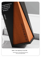 Trophée en bois massif sur mesure avec cristal, trophée créatif haut de gamme pour réunion annuelle, trophée en métal pour employé de l'année, nouvelle création haut de gamme