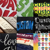 T-shirt à manches courtes, design uni, imprimé floqué, broderie en chenille 3D, t-shirts avec broderie en chenille