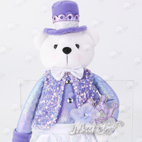 Zaves élégant élégant en peluche décoration Teddy peluche mariage ours poupée PP coton remplissage pour la Saint-Valentin cadeau robe de princesse