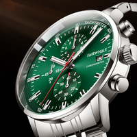 Reloj de Cuarzo para Hombre Mark Fairwhale de 42 mm, Acero Inoxidable, 3 BAR, Resistente al Agua, Correa de Metal, Analógico, para Uso Diario y de Negocios, FW-5710