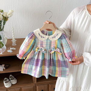 Abiti Autunnali per Bambine 2026, Gonne in Stile Coreano, Eleganti Vestiti a Quadri Colorati per Bambine e Neonate - Product Image 2