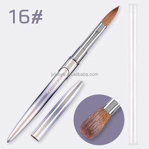 2025 haute qualité meilleur fait à la main 100% pur Kolinsky brosse manche en métal plat/rond <span class=keywords><strong>acrylique</strong></span> brosse à ongles <span class=keywords><strong>pour</strong></span> <span class=keywords><strong>acrylique</strong></span> ongles Art - Product Image 5