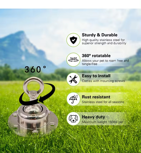 360 °   Kit <span class=keywords><strong>de</strong></span> Estaca <span class=keywords><strong>de</strong></span> Anclaje Giratoria <span class=keywords><strong>de</strong></span> Alta Resistencia, Estaca para Mascotas Resistente a la Corrosión con Clip Giratorio para Correa, para Perros y Gatos - Product Image 4
