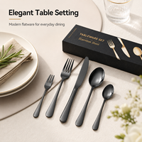 Ensemble de couverts modernes en acier inoxydable 20/30 pièces avec boîte cadeau pour hôtel, restaurant, mariage