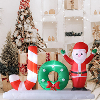 Décoration de Noël gonflable transfrontalière de 8 pieds avec logo, phare LED, Père Noël et rennes grimpants, en tissu Oxford, pour jardin extérieur