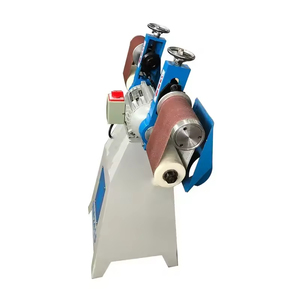 Petite ponceuse à bande à double tête pour le travail du bois, équipement de menuiserie avec roue éponge pour le polissage - Product Image 4