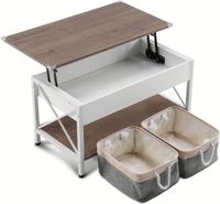 Table basse moderne en bois avec rangement en tissu, 36 pouces, avec dessus relevable, pour salon, vente chaude