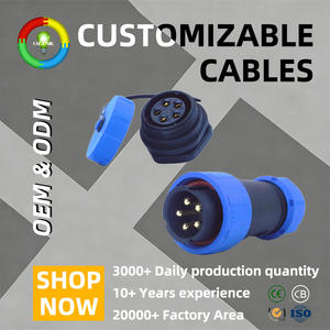 Conector Circular <span class=keywords><strong>de</strong></span> Alimentación IP68 Impermeable <span class=keywords><strong>de</strong></span> 2, 3 y 4 Pines con Recubrimiento <span class=keywords><strong>de</strong></span> Latón Dorado, 250V 3A-25A Macho/Hembra - Product Image 1