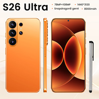 Téléphone S26 Ultra 5G débloqué, 108MP, double SIM, version mondiale, Android 15, écran plein 7,3 pouces, processeur Deca Core, CE FCC