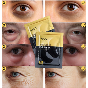 Private Label 25 Pairs Gold Under Eye Mask Dark Circles Anti Aging Bio Collagen Custom Logo 24k Gold Collagen Under Eye Patches - Product Image 2