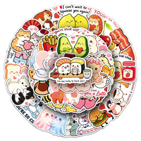 50 autocollants en gros, motif cœur irrégulier, étanches, personnalisés, mignons et kawaii, pour journal, cadeau, décoration de tasse