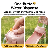Bouteille d'eau et récipient pour nourriture pour chien portable avec pulvérisateur rafraîchissant - 3-en-1 - Gobelet pour animaux de compagnie pour la promenade