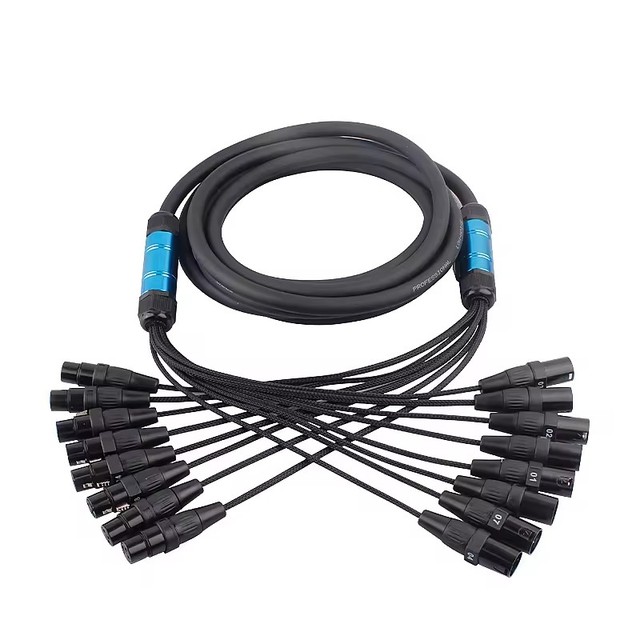 8-Channel XLR 3-Pin Male to Female Snake Audio Cable OFC PVC Braid Shielded Microphone OEM