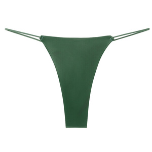 Tanga de seda helada sin costuras para mujer, de tiro bajo, ultrafino, invisible, sexy, suave y elástico, con espalda en T, OEM ODM - Product Image 1