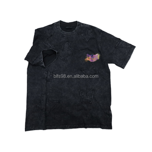 เสื้อยืดแขนสั้นผู้ชายไซส์ใหญ่ คอกลม ผ้าฝ้ายลำลอง ลายปักผีเสื้อแบบแอพพลิเคชั่น - Product Image 3
