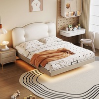 Einfaches Modernes Hochwertiges Polsterbett, Massivholz-Bettgestell, Weich & Komfortabel, Ideal für Schlafzimmer, Villen und Apartments