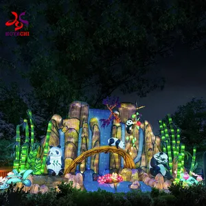 โคมไฟเทศกาลจีนแบบดั้งเดิมขนาดใหญ่สำหรับสวนสัตว์สวนตกแต่งงานอีเวนต์วันหยุด