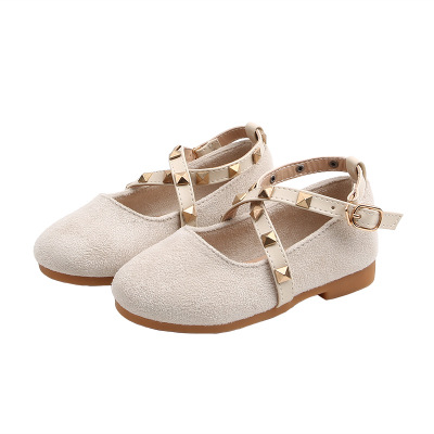 Обувь принцессы с заклепками, нескользящая обувь для маленьких девочек, детская обувь