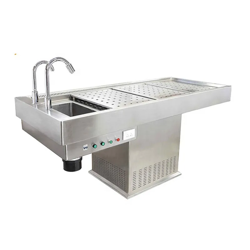 SYJP-02 Adjustable Stainless Steel Multifunction Electric Dissection Mortuary Corpse Autopsy Table with Sink Manufacturers