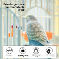 Cage à oiseaux moyenne en plastique de qualité alimentaire, anti-évasion, pour vente en gros transfrontalière, pour perruches, canaris, agapornis - Plateau mangeoire inclus