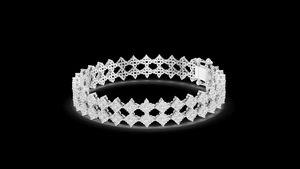 Bracelet pour femme en or géométrique floral avec diamants de laboratoire cultivés, fabriqué en or 14K 18K, avec un motif floral unique, cadeau de fête - Product Image 4