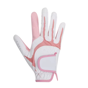 Vendita calda rosa bianco personalizzato microfibra traspirante mano destra guanti da Golf donna con Logo personalizzabile - Product Image 1
