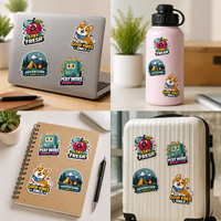 Autocollants en vinyle découpés sur mesure avec impression de logo, autocollants de dessins animés personnalisés imperméables, fabricants d'autocollants holographiques sur mesure