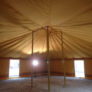 Center Pole Canvas <b>Tent</b> with Fire Exhaust 4 Doors 4 Windows and Heavy Duty Triple Layer Fabric for Outdoor Use ShelterPro - Product Image 6
