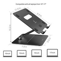 Support pliable en aluminium pour ordinateur portable, à hauteur réglable, 1 pièce