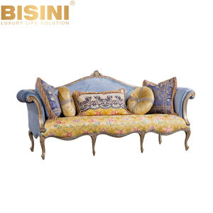 BISINI di Lusso In Legno Intagliato Reale A Tre Posti Divano Sedia, Del Fiore Del Ricamo Divano In Tessuto Set di Mobili per la Casa - Product Image 4