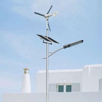 Lampe solaire hybride à énergie éolienne pour extérieur, haute luminosité, économie d'énergie, étanche, avec batterie LiFePO4 et garantie de 5 ans
