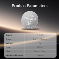 PHILIPS 50er Pack CR2016 3V Lithium-Knopfzellen Langlebige Auslaufsichere Batterien für Autofernbedienungen Uhren Elektronische Geräte