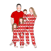 Panique achat personnalisé noël famille correspondant pyjamas ensemble doux pour la peau tissu protéine de lait fibre décontracté pour les enfants