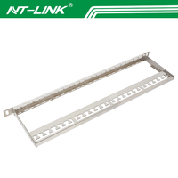 NT P054 Panneau de brassage Keystone vide 24 ports Cat6A 0.5U 19 pouces pour montage en rack avec support de gestion de câbles arrière pour câblage réseau