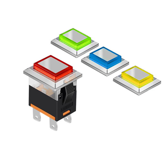 LANBOO 19*13 Square Plastic Push Button Switch/2NO- 4 Pin Instantaneous/Self-locking Available Colors:Red,Green,Blue,Yellow