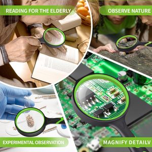 Lupa de mano de 75 mm, lente de vidrio 3x, agarre antideslizante para lectura, actividades de ciencia y hobby - Product Image 3