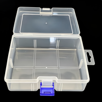 Boîte de rangement rectangulaire transparente en plastique PP, boîtes de haute qualité, vente en gros, contenants de rangement vides avec couvercles à charnières