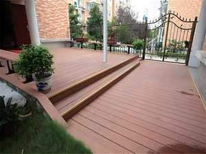 Waterproof WPC Outdoor Decking Board Wood <b>Plastic</b> Composite Board Decking Floor 3D Embossed Stripe Decks - Product Image 5