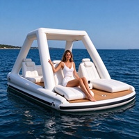 Bateau ponton catamaran avec système de moteur électrique pour sports nautiques, fêtes, rafting, dérive