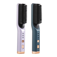 Batterie Chargée Cheveux Lisseur Peigne Brosse Mini Sans Fil Défriser Les Cheveux Brosse