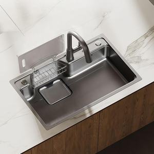 Kitchen Sink Volcano Texture SUS304 Stainless Steel Large Single Bowl Vegetable Washing Basin - Product Image 1