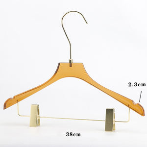 בגדי לוגו מותאמים אישית שקופים להחליק ללא להחליק מעיל חחח וחצאית קליפ אקרילי צהוב עם ווים זהב - Product Image 4