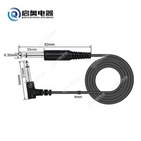 Cable de Audio para Guitarra QIAO de 1/4 de Pulgada (6.35mm), Conector Macho-Macho Chapado en Níquel (Negro) para Instrumentos Musicales