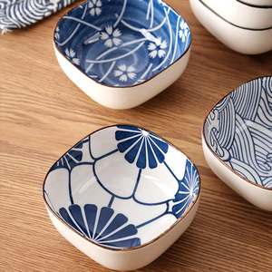 Petites Assiettes en céramique de Bohème peintes à la main avec logo personnalisé Bol en porcelaine de couleur émaillée Assaisonnement ménager Motif végétal complexe - Product Image 5