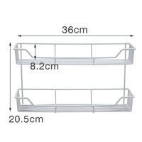 Étagère de salle de bain moderne en métal, écologique, en deux parties, pour le rangement, support mural pour shampoing